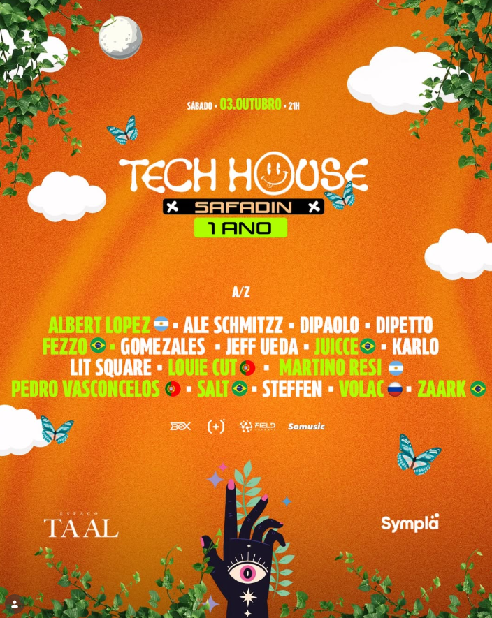 Flyer do evento TECH SAFADIN ALPHAVILLE - ESPECIAL 1 ANO