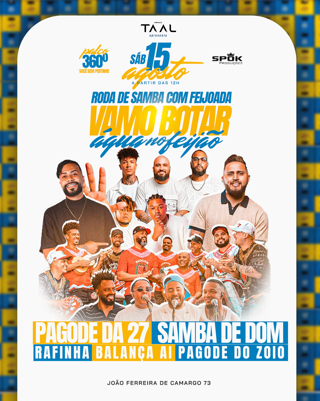 Flyer do evento Roda de Samba com Feijoada - Espaço TAAL